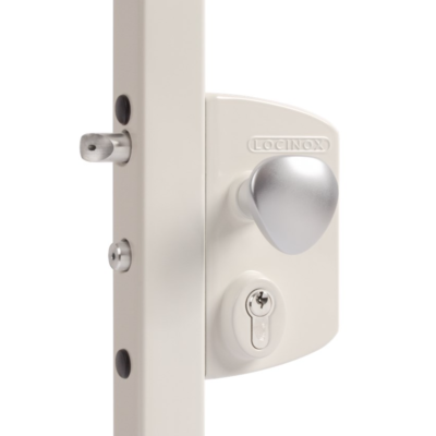 Elektriline lukk LIKQ U2, □ 40-60 mm raamile, RAL 9010 metallkorpus, käepide R, vooluta - suletud