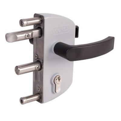 Jalgvärava lukk LAKZ P1, □ 40 mm raamile, RAL 7040 plastkorpus, käepide P