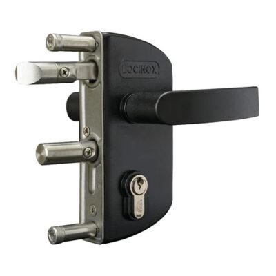 Jalgvärava lukk LAKZ P1, □ 40 mm raamile, RAL 9005 plastkorpus, käepide P