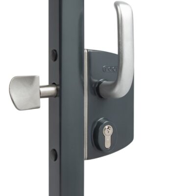 Liugvärava lukk LSKZ U2, □ 60 mm raamile, RAL 7016 metallkorpus, käepide S